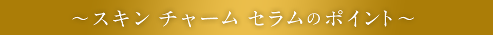 〜スキン チャーム セラムのポイント〜