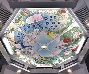 大阪の名所・通天閣の初代エントランス天井画を復刻させて寄贈